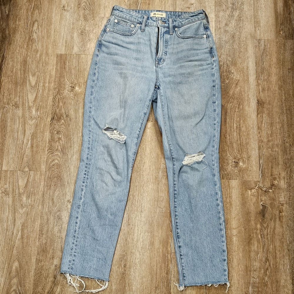 Madewell Womens Curvy Perfect Vintage Distressed Jean‎ Size 26 Light Wash